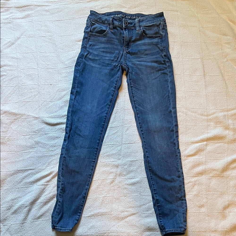 American Eagle Outfitters Women's Dark Blue Skinny Jeans